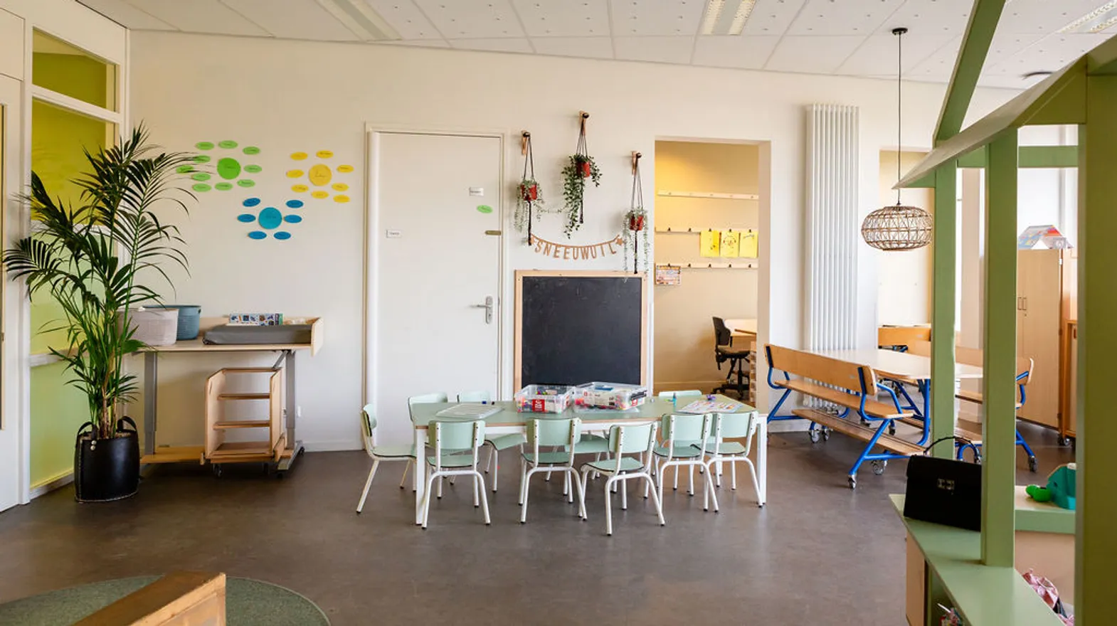 De groepsruimte van buitenschoolse opvang IJsbeer, kinderopvang Kind&co ludens