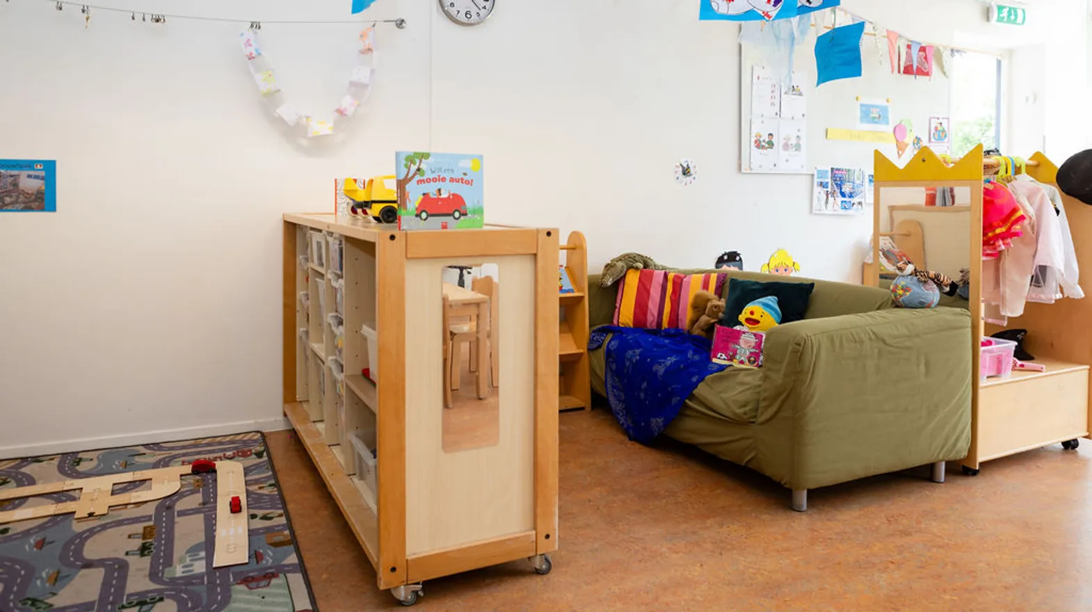 Verschillende speelhoeken op de groep van peuteropvang Kaleidoskoop Columbus, kinderopvang Kind&co Ludens