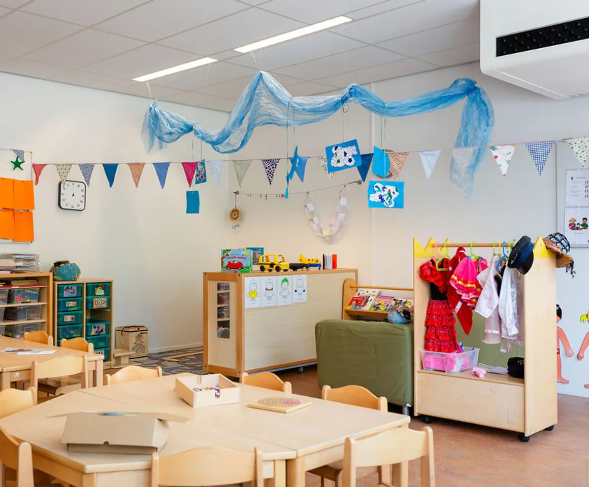 De groepsruimte van peuteropvang Kaleidoskoop Columbus, kinderopvang Kind&co Ludens