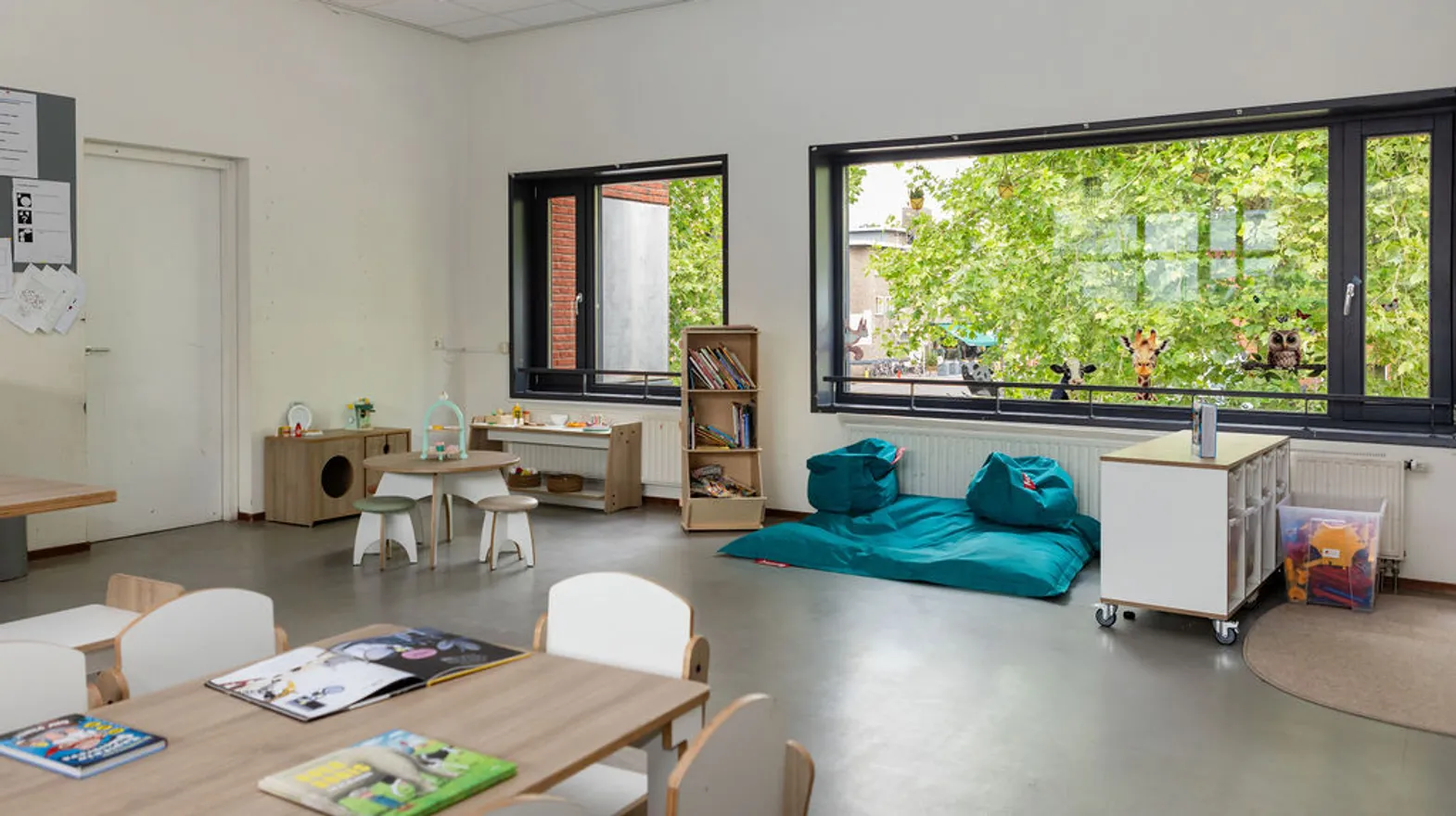 De groepsruimte van buitenschoolse opvang Troubadour bij kinderopvang Kind&co Ludens