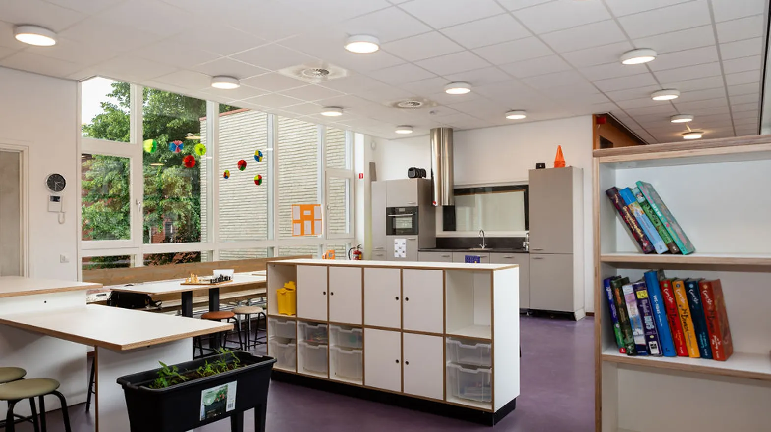 De groepsruimte van buitenschoolse opvang Troubadour, kinderopvang Kind&co Ludens