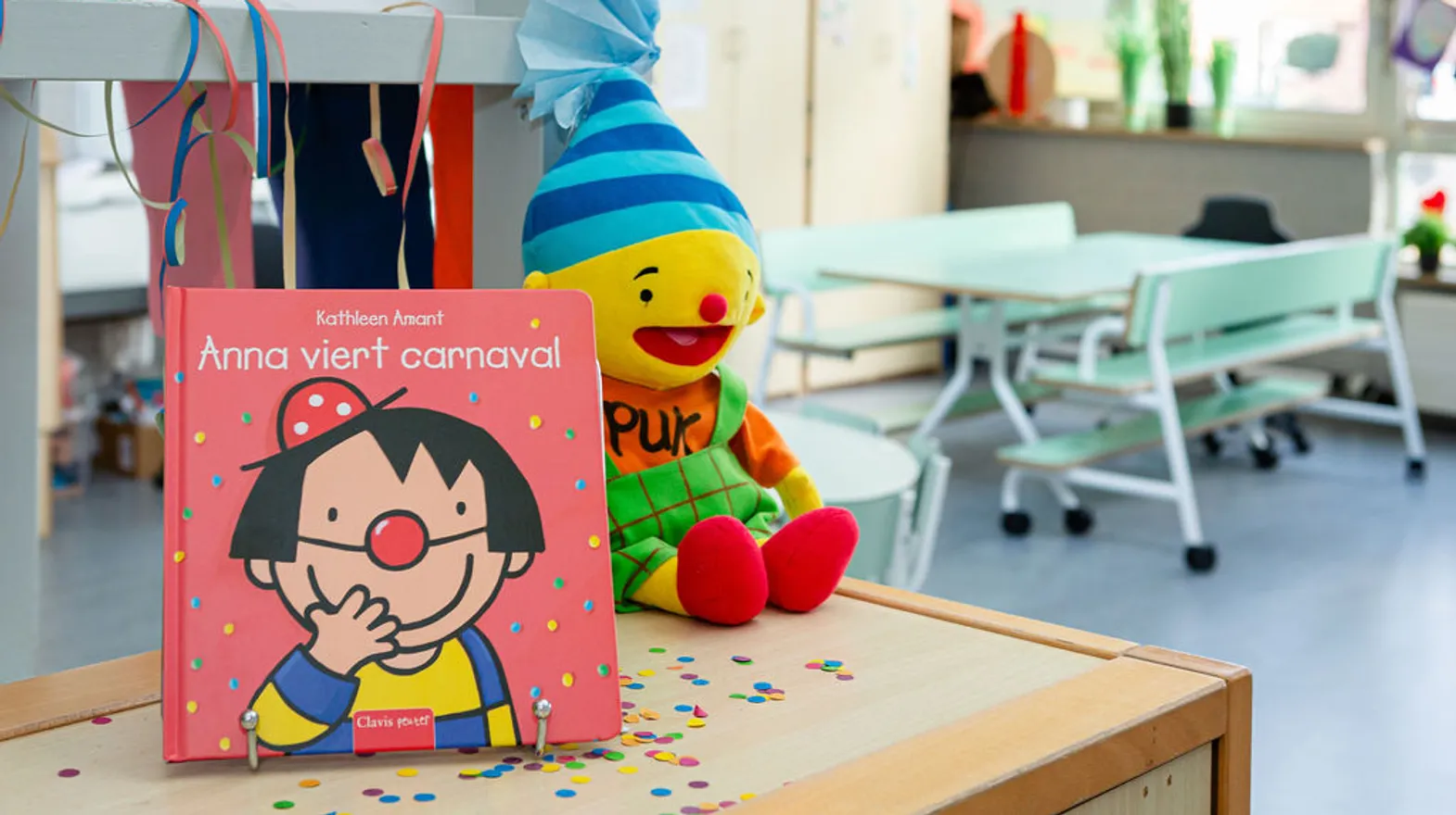 Onze handpop Puk bij peuteropvang Waterwereld van kinderopvang Kind&co ludens