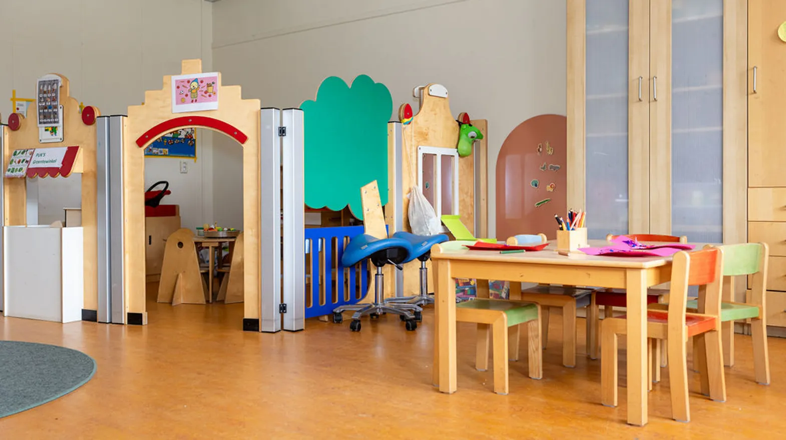 De groepsruimte van peuteropvang Puk, kinderopvang Kind&co Ludens