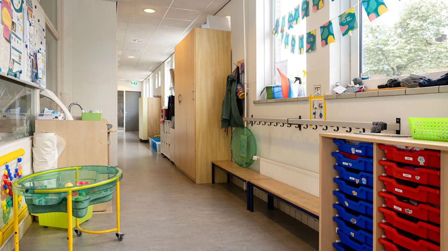 De centrale hal van peuteropvang Puk, kinderopvang Kind&co Ludens