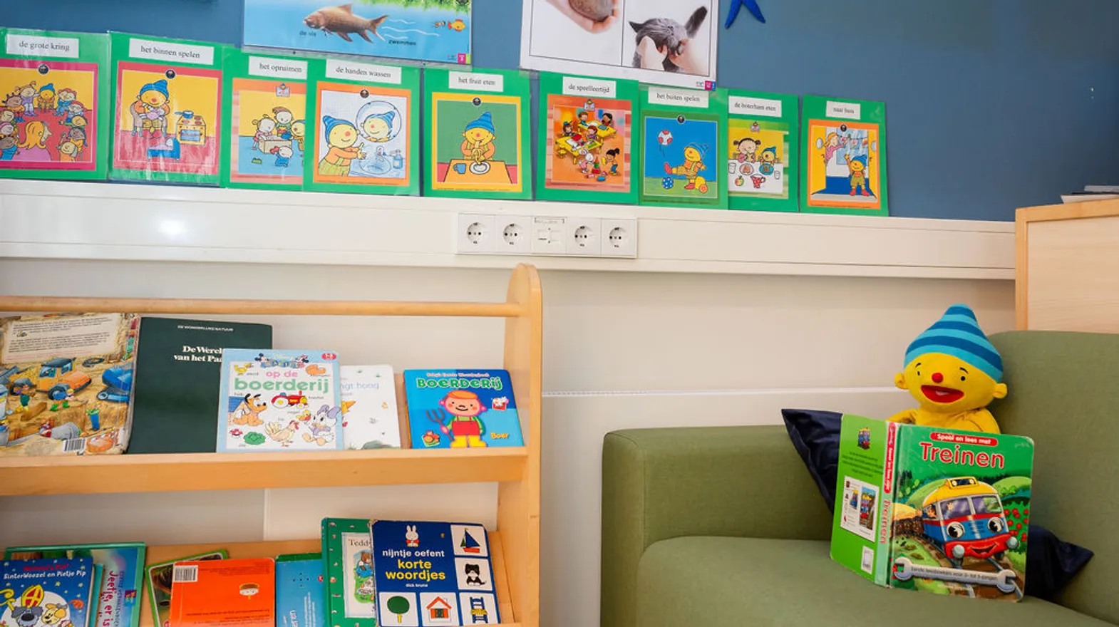 De leeshoek van peuteropvang de Olijfboom, kinderopvang Kind&co Ludens