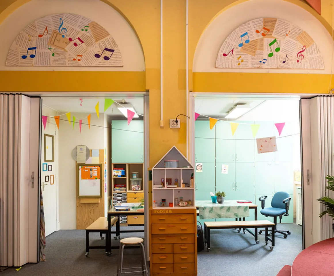 Groepsruimte bij BSO Podium Baarn van kinderopvang Kind&co ludens
