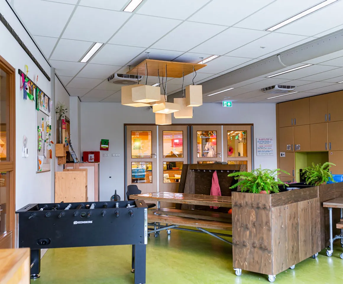 Groepsruimte bij BSO Noorderlicht Baarn van kinderopvang Kind&co ludens
