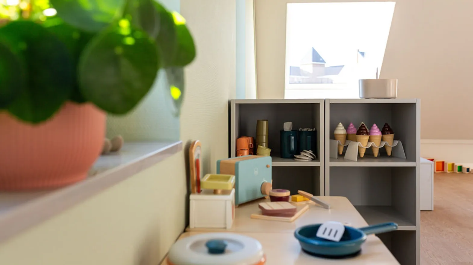 Speelhoek bij KDV Weesp Weesperpark van kinderopvang Kind&co ludens