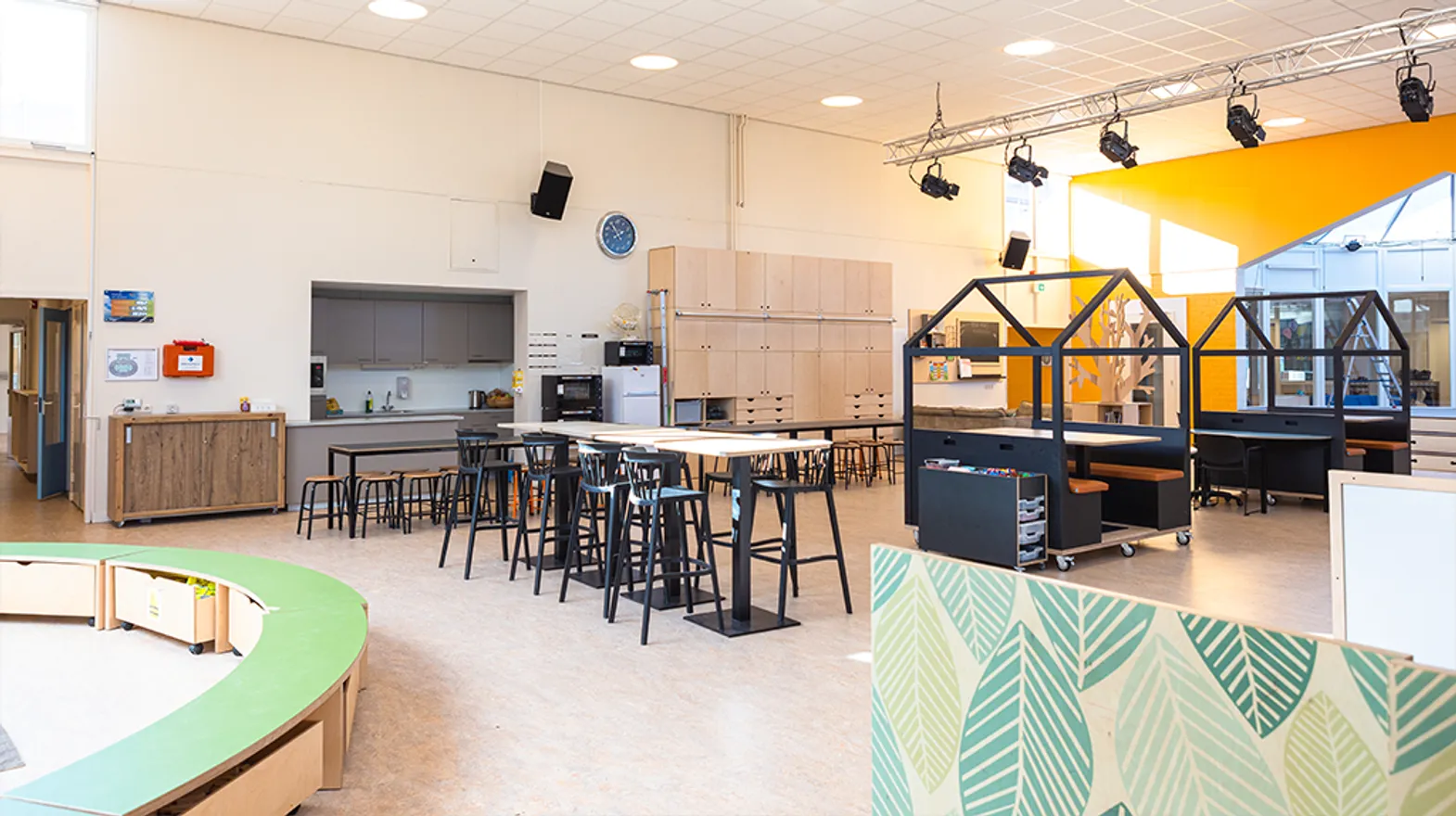 De groepsruimte bij buitenschoolse opvang Kas, kinderopvang Kind&co ludens