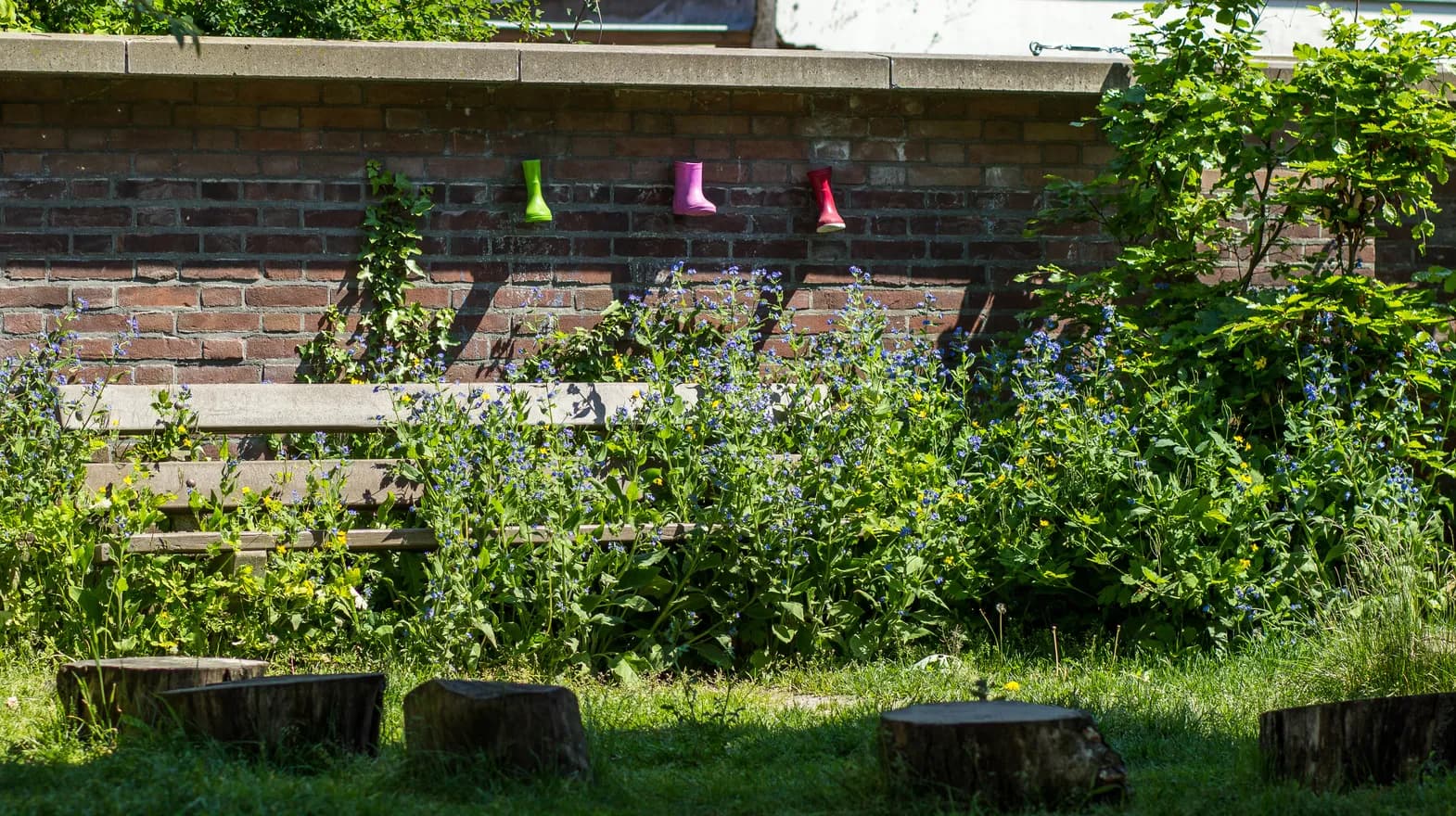De tuin van kinderdagverblijf Jodokus, kinderopvang Kind&co ludens