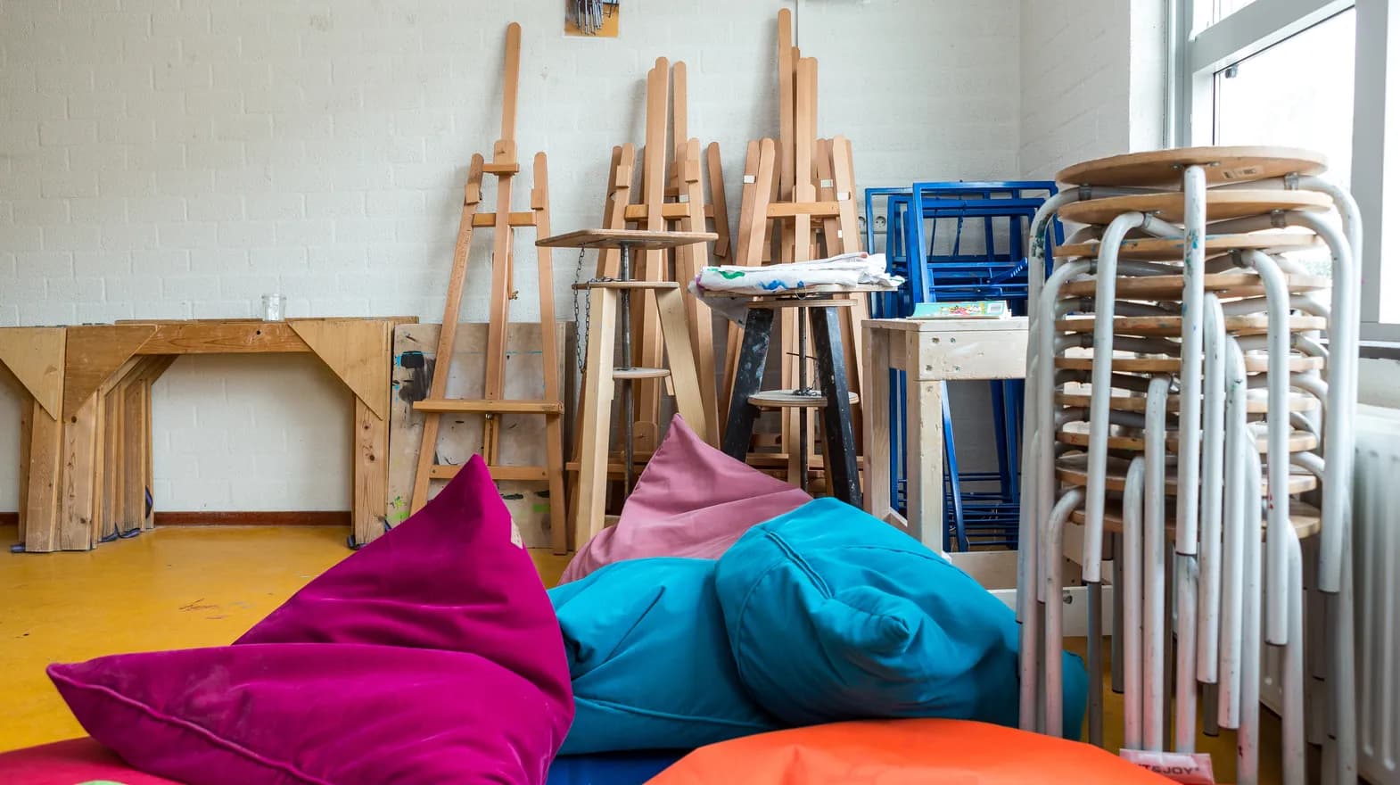 Knutselruimte  bij BSO Utrecht Bolderburen van kinderopvang Kind&co ludens