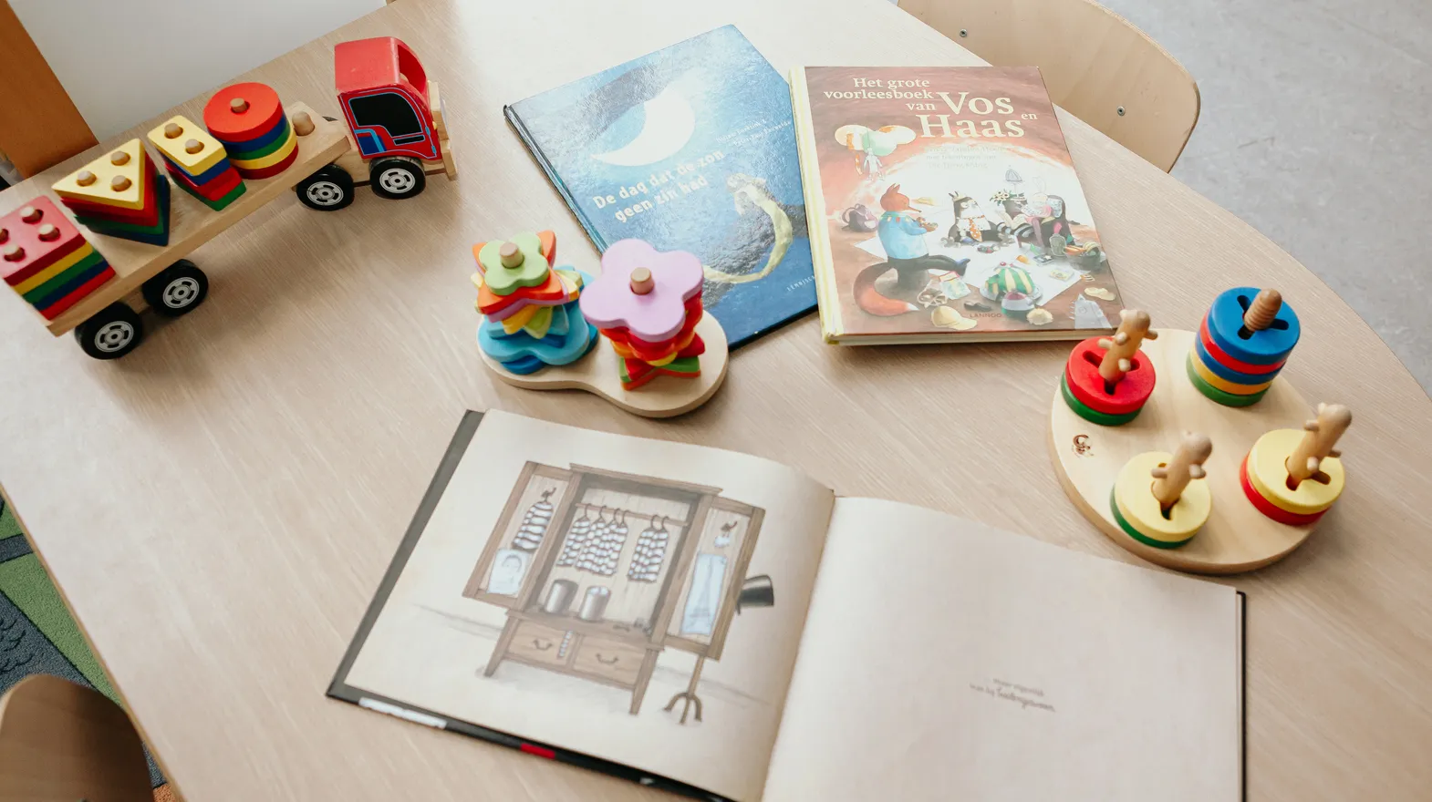 Een foto van spelmateriaal van peuteropvang Pino, kinderopvang Kind&co Ludens