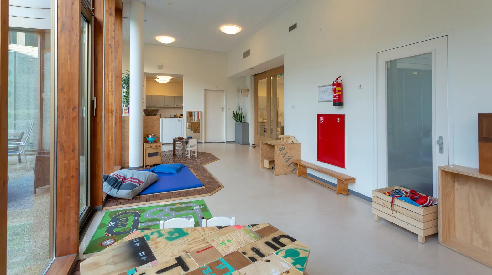 De speel hal bij kinderdagverblijf Lieve en Bouwe, kinderopvang Kind&co ludens