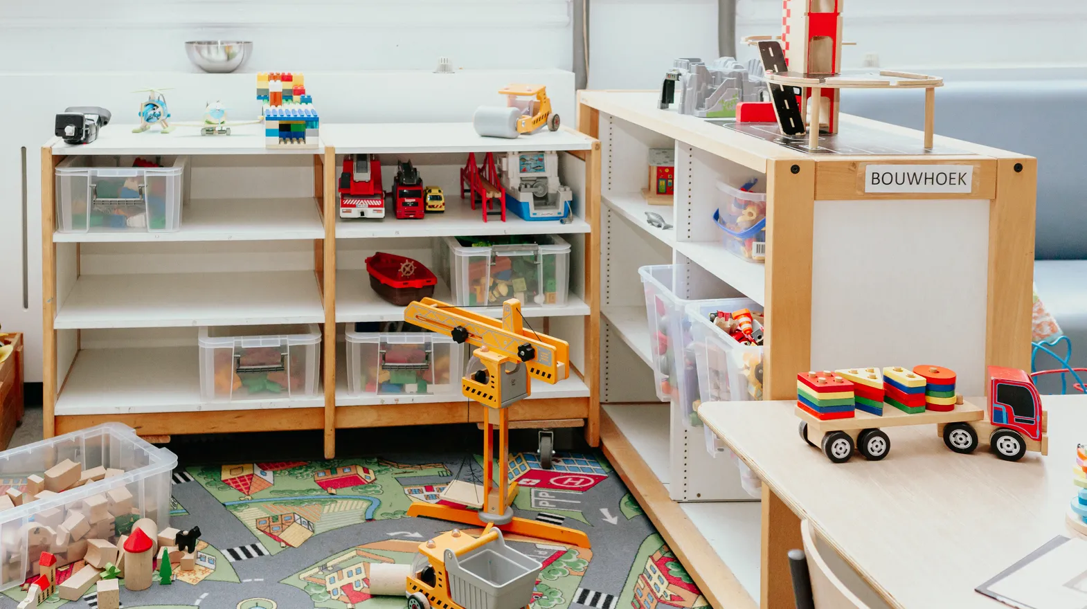 De bouwhoek bij peuteropvang Pino, Kind&co Ludens