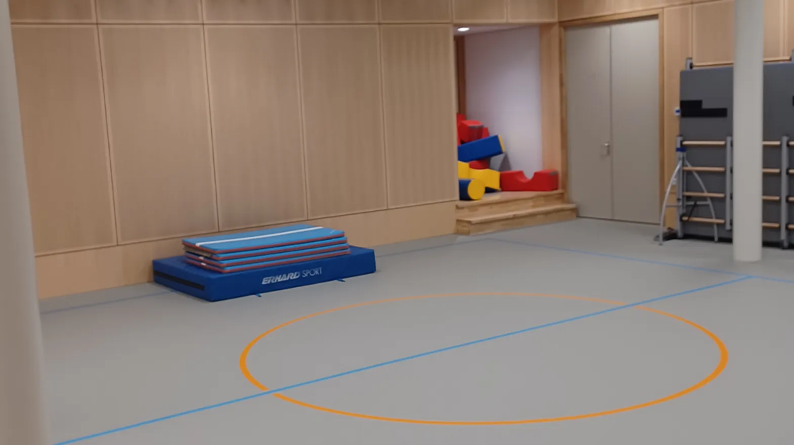 Het gymlokaal van buitenschoolse opvang Harmonie, kinderopvang Kind&co Ludens