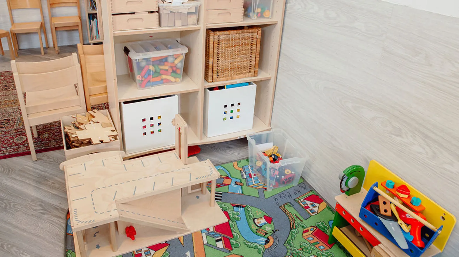 De bouwhoek bij peuteropvang De Tuinkabouter, kinderopvang Kind&co ludens