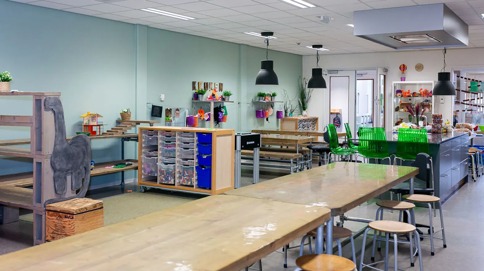 De groepsruimte van buitenschoolse opvang Buitenrijk, kinderopvang Kind&co Ludens