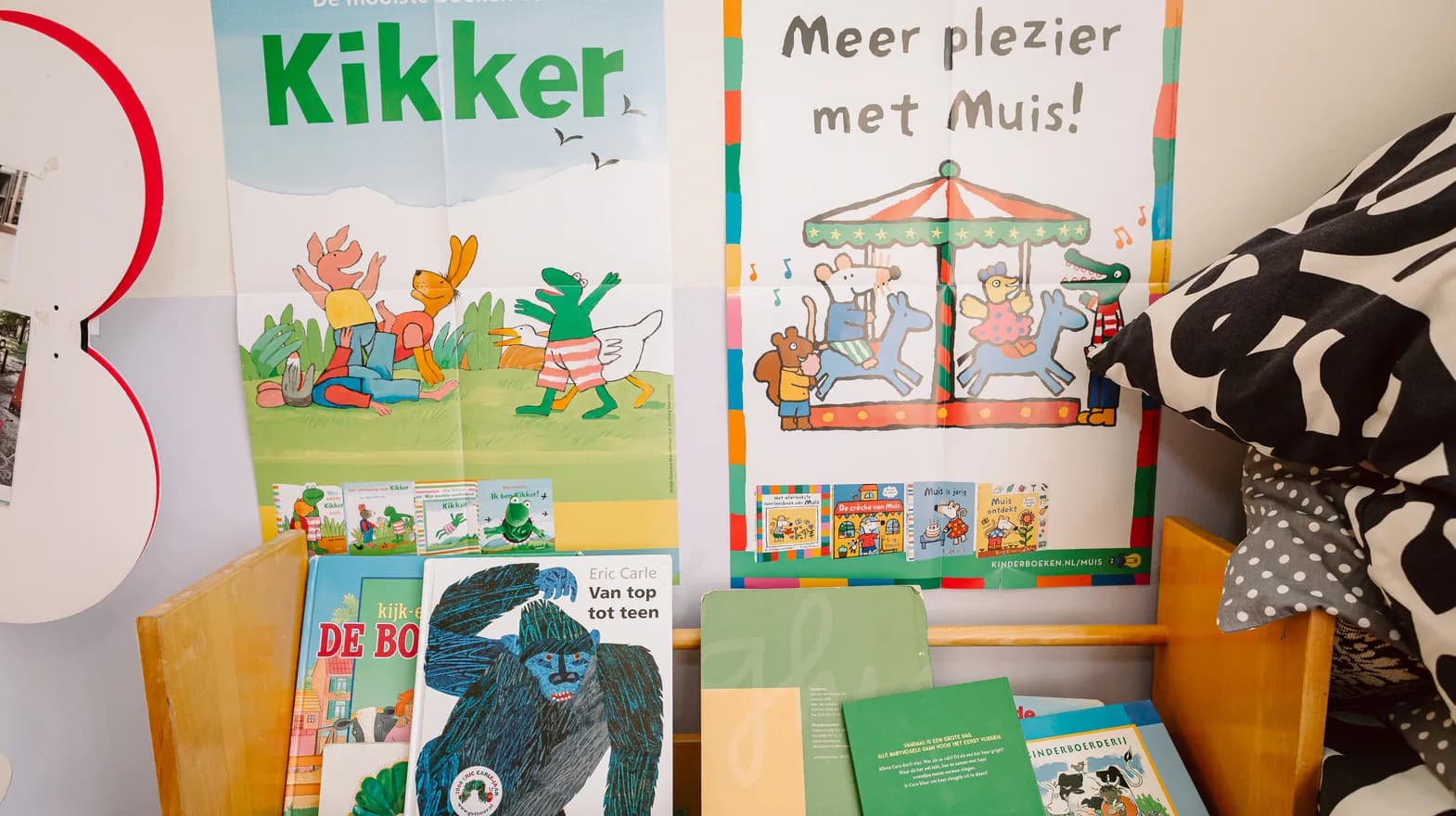 De boekenhoek bij peuteropvang De Kleine Wijzer, kinderopvang Kind&co ludens