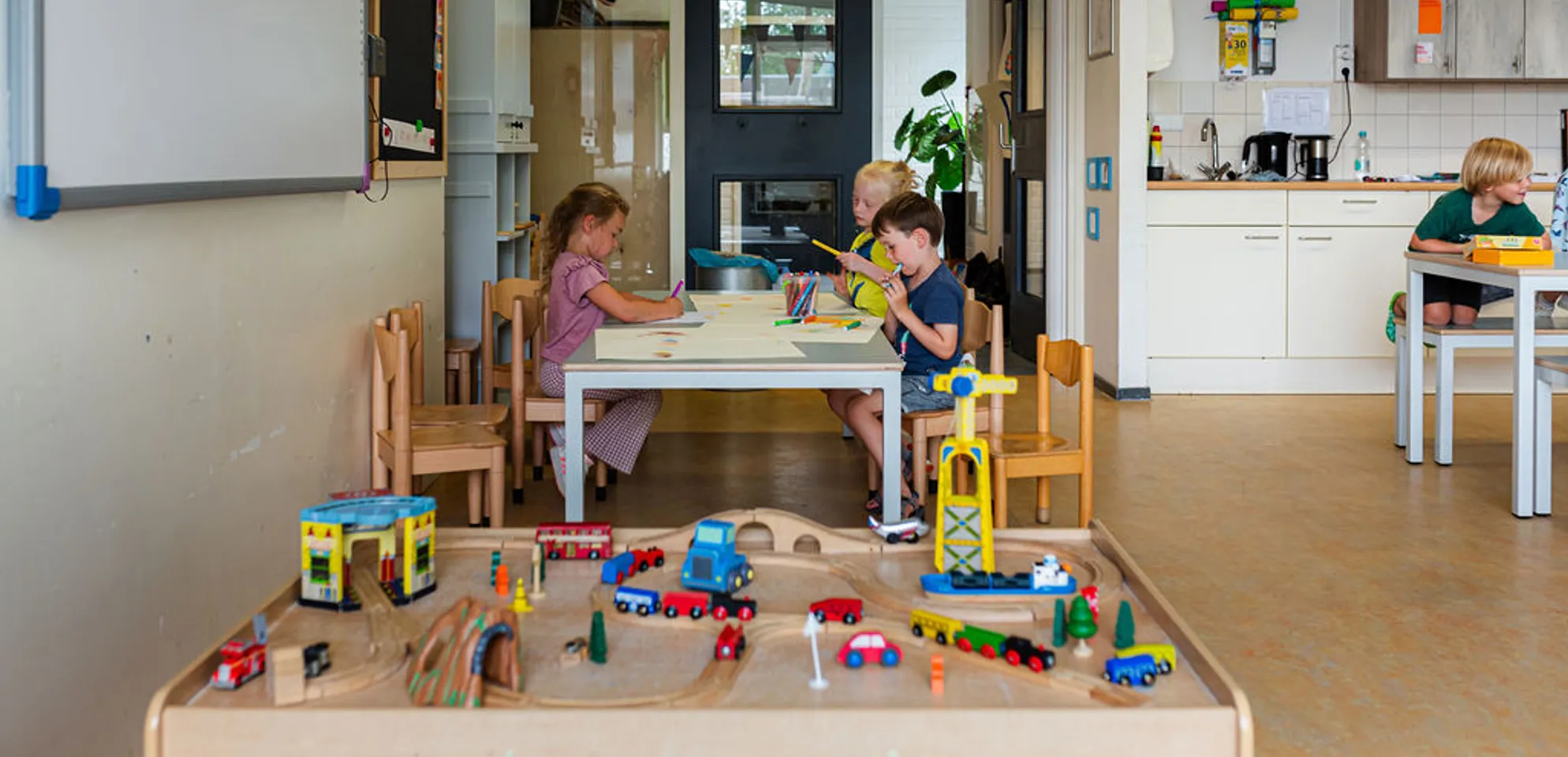 De groepsruimte van buitenschoolse opvang koekeloere van kinderopvang Kind&co Ludens